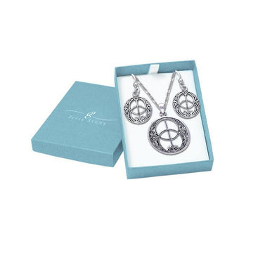 The exquisite beauty of the Chalice Well Silver Pendant Chain and Earrings Box Set SET013 - Jewelry